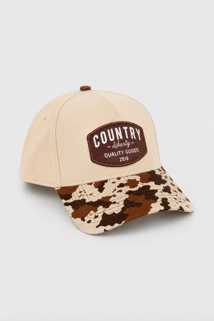 Country Liberty Natural/Cowprint Backroad Hat COUNTRY LIBERTY