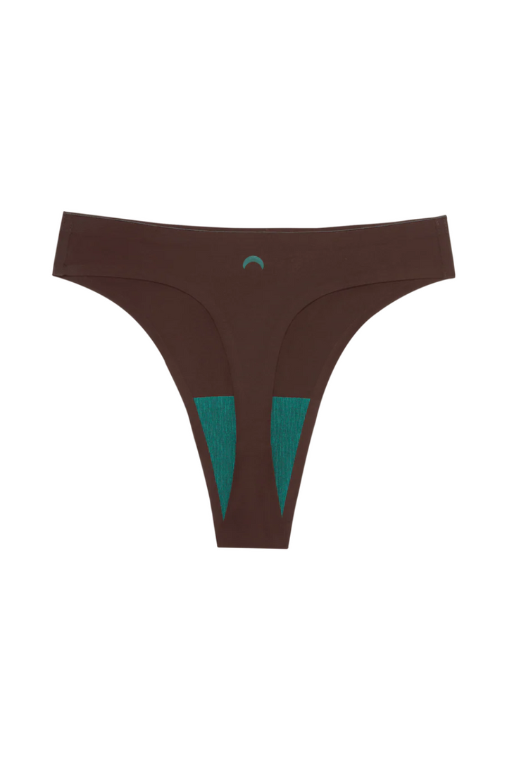 Seamless High Rise Thong in Brown | Mineral Undies