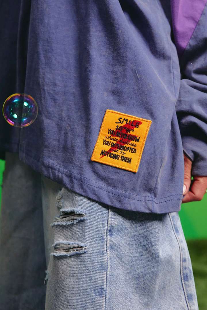 SABBI THE HIGH QUALITY HUMAN LONG SLEEVE TEE - PURPLE