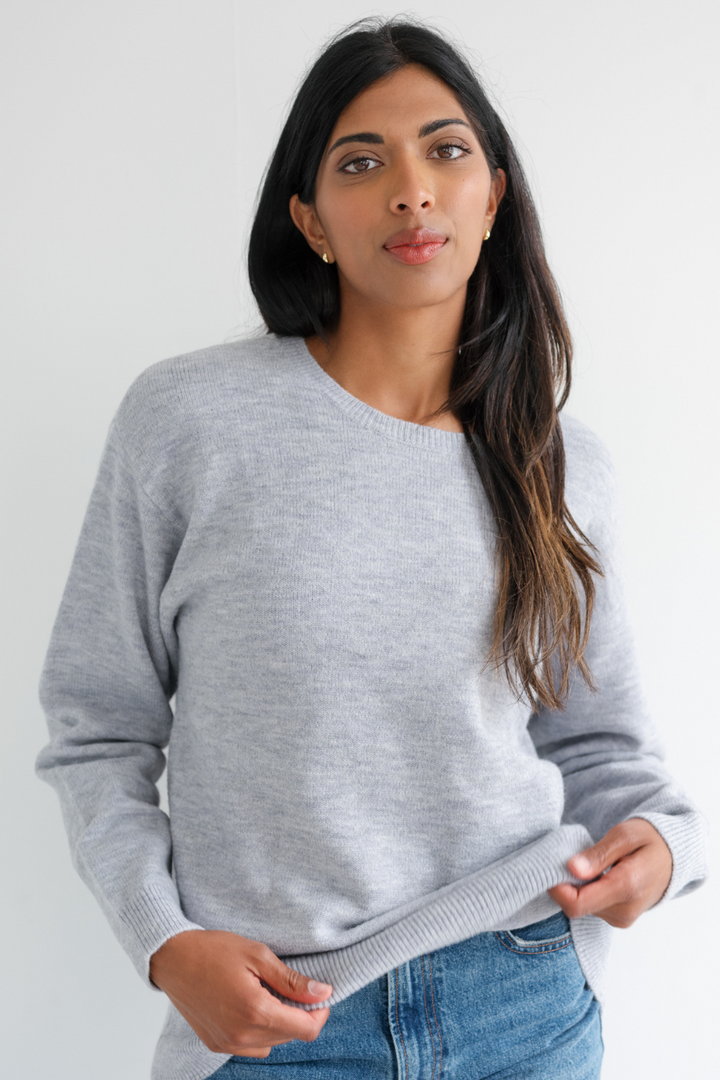 Oversized Knitted Crew Neck Sweater