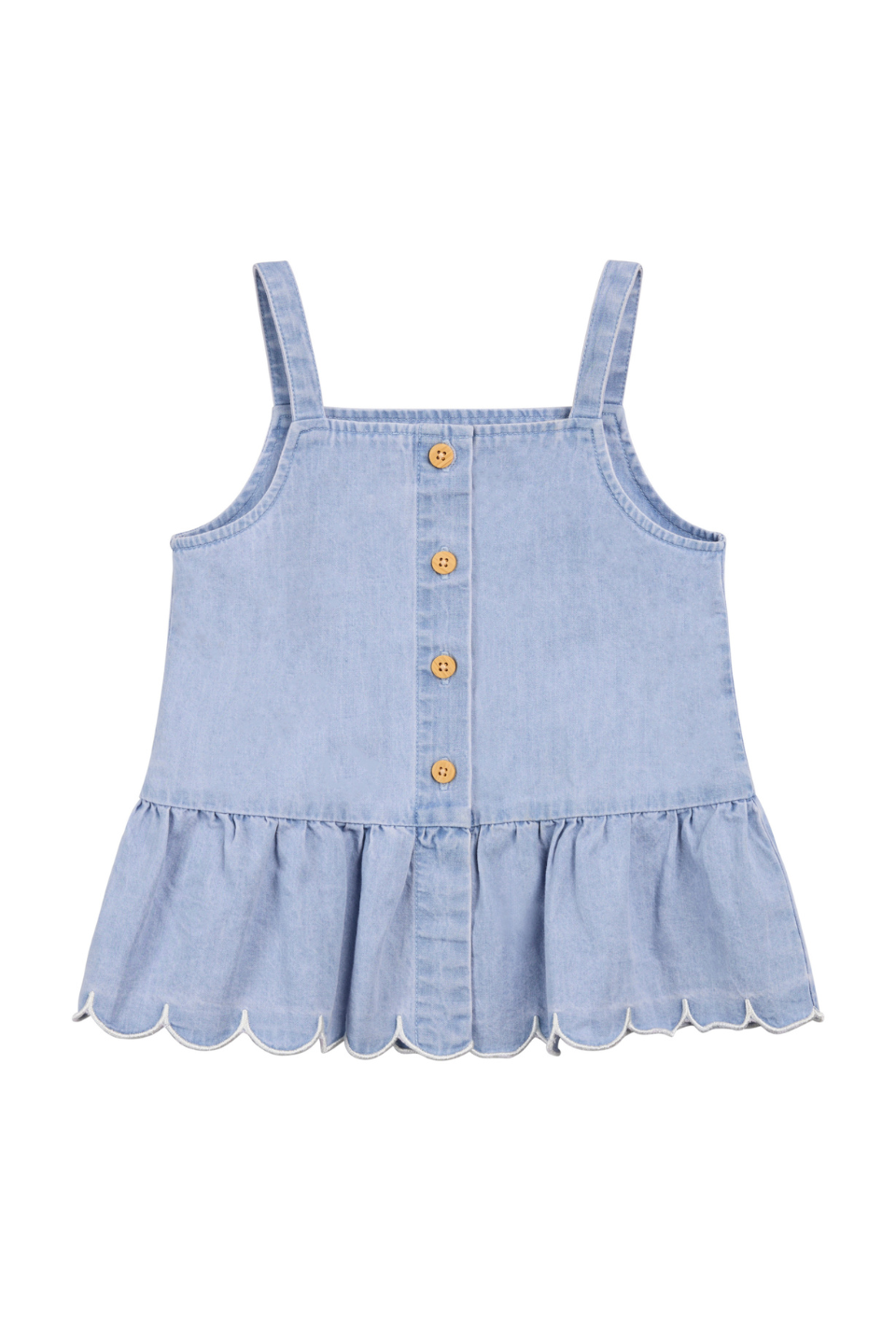 Denim Scallop Tank - Hot Peppers Clothing
