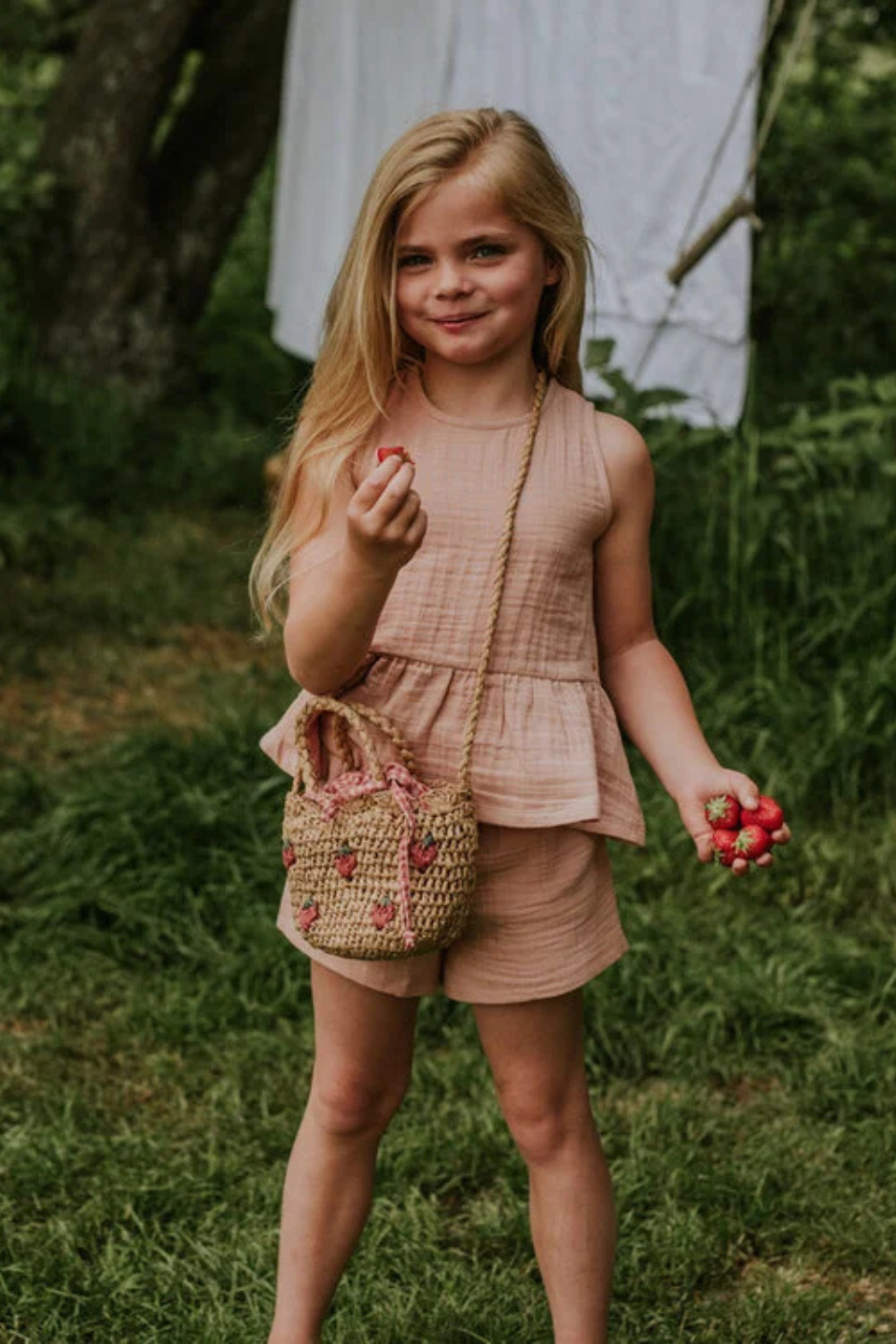 Koko Noko girls' co-ord set soft pink top shorts - Hot Peppers Clothing