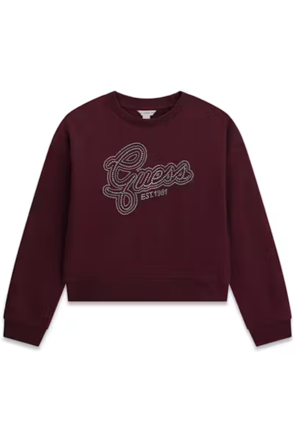 Guess Girls Rhinestone Logo Sweatshirt - Deep Maroon