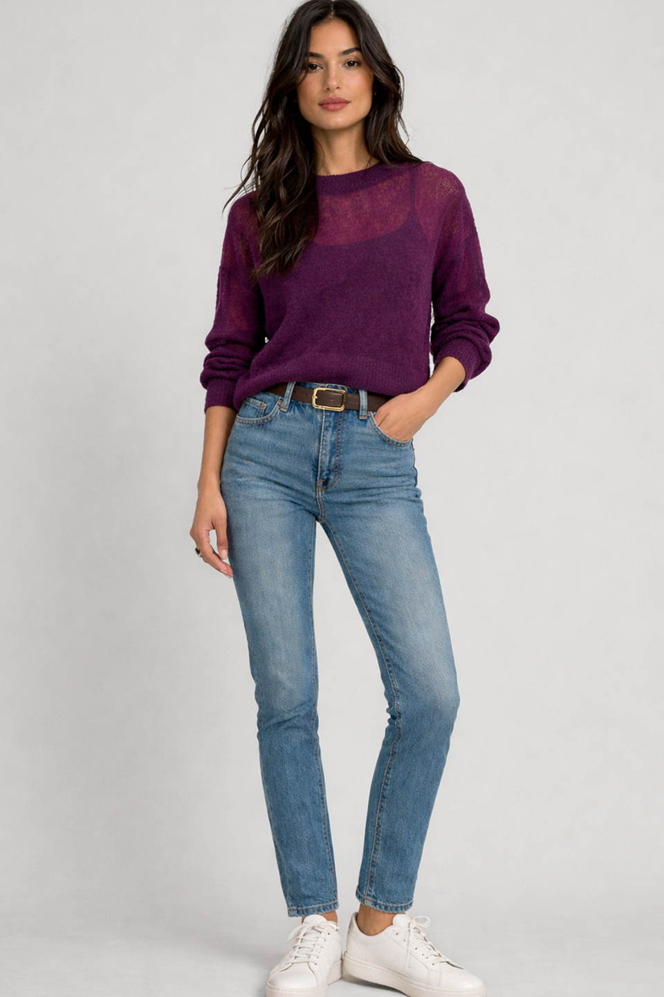 Dex Linnea Sheer Knit Sweater