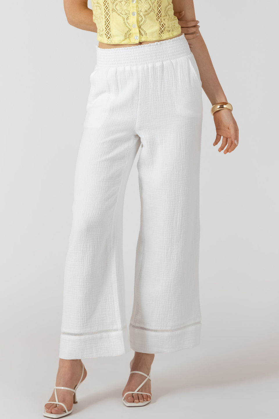 Dex Costa Lace Trim Wide Leg Pant DEX