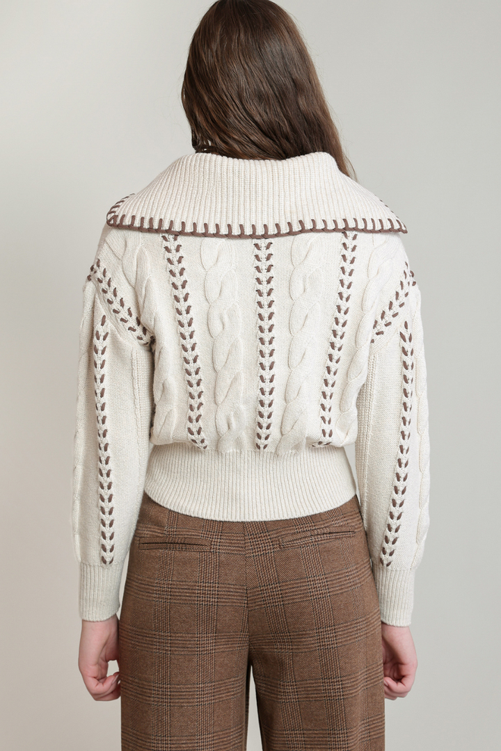 Dex Winnie Cable Zip-Up Cardigan