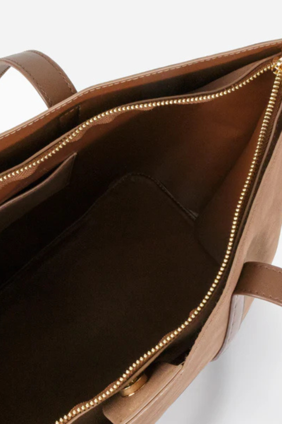 Pale brown suede-effect handbag - Hot Peppers Clothing