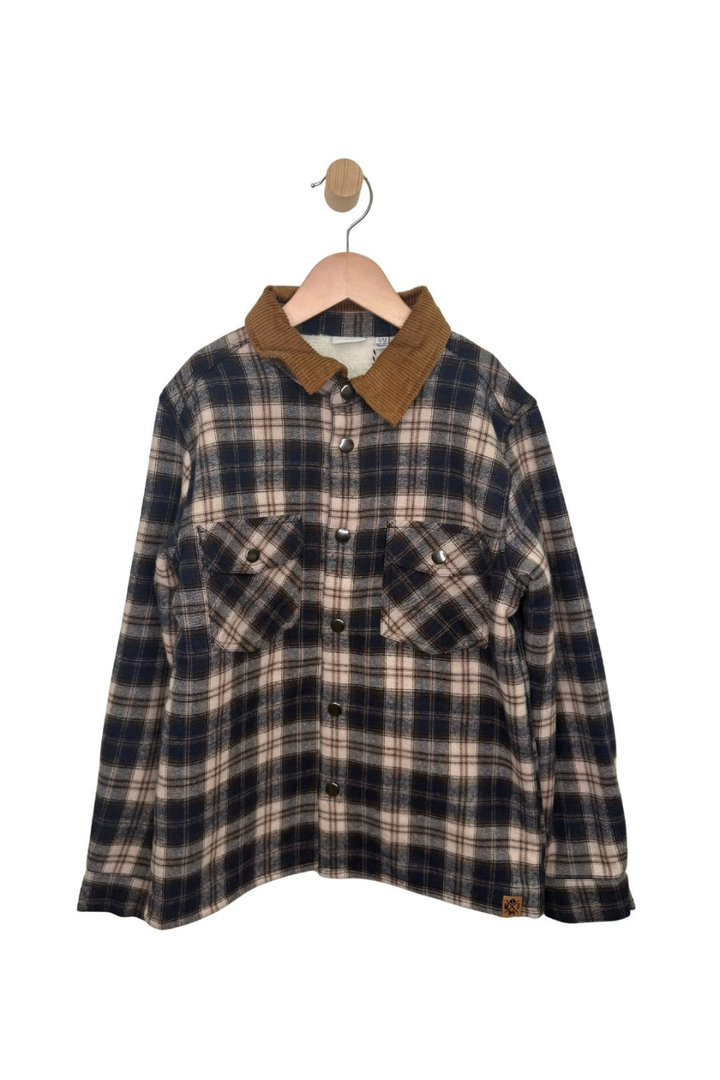 MID Kids Boys Sherpa-Lined Plaid Shacket