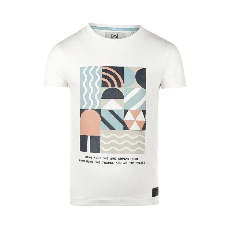 T-Shirt | Off White with Multicolored Graphic