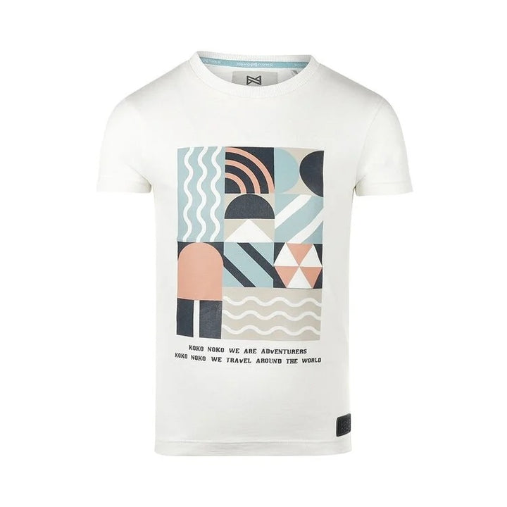 T-Shirt | Off White with Multicolored Graphic