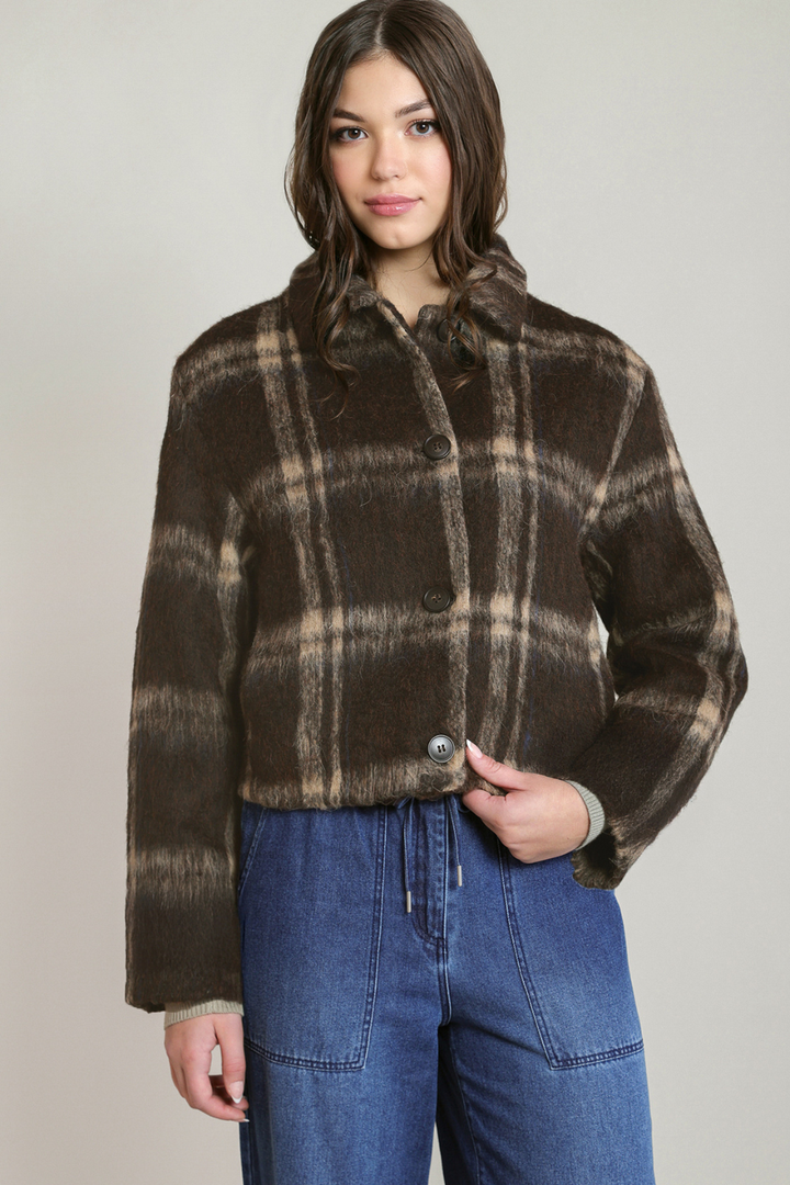 Dex Corinne Checkered Wool-Blend Jacket