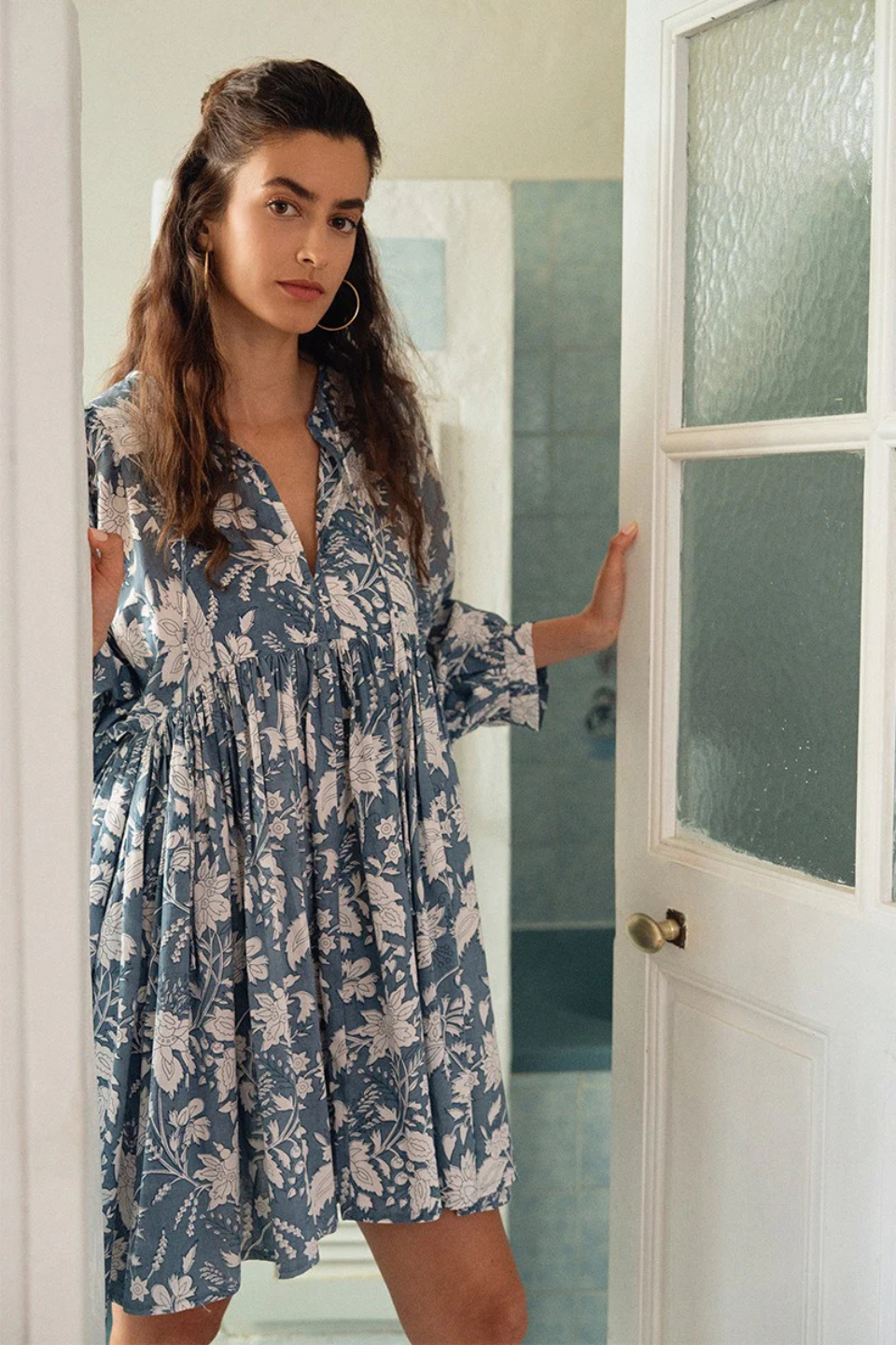 MOLLY BRACKEN Short printed dress, in cotton - Hot Peppers Clothing