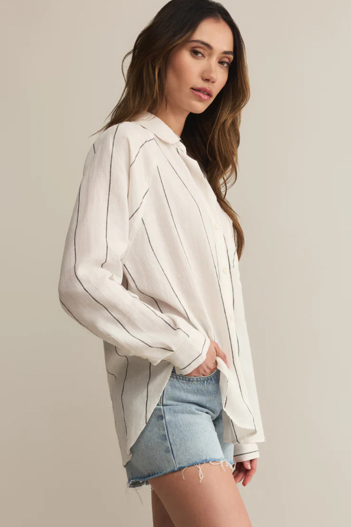 Perfect Linen Striped Top