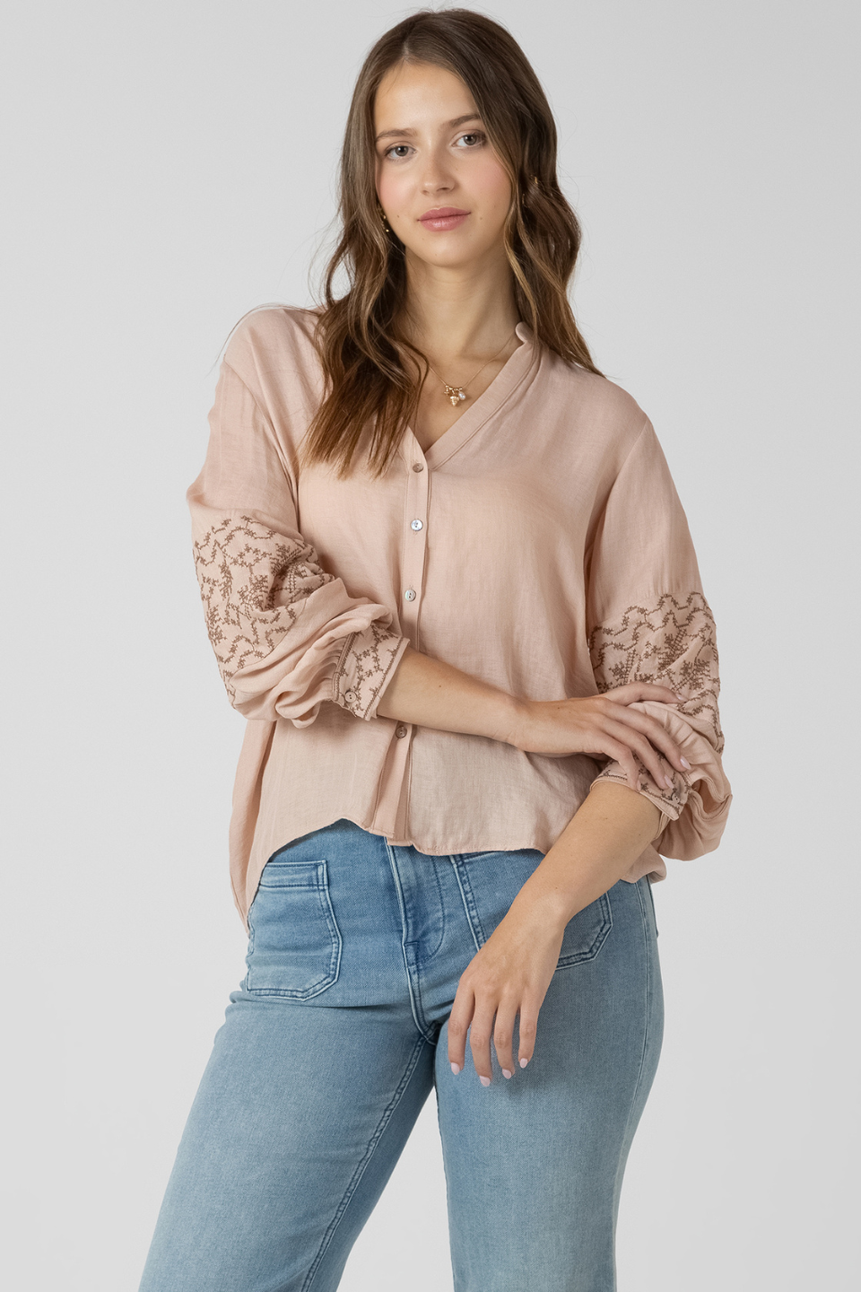 Dex Calla Embroidered Blouse - Hot Peppers Clothing