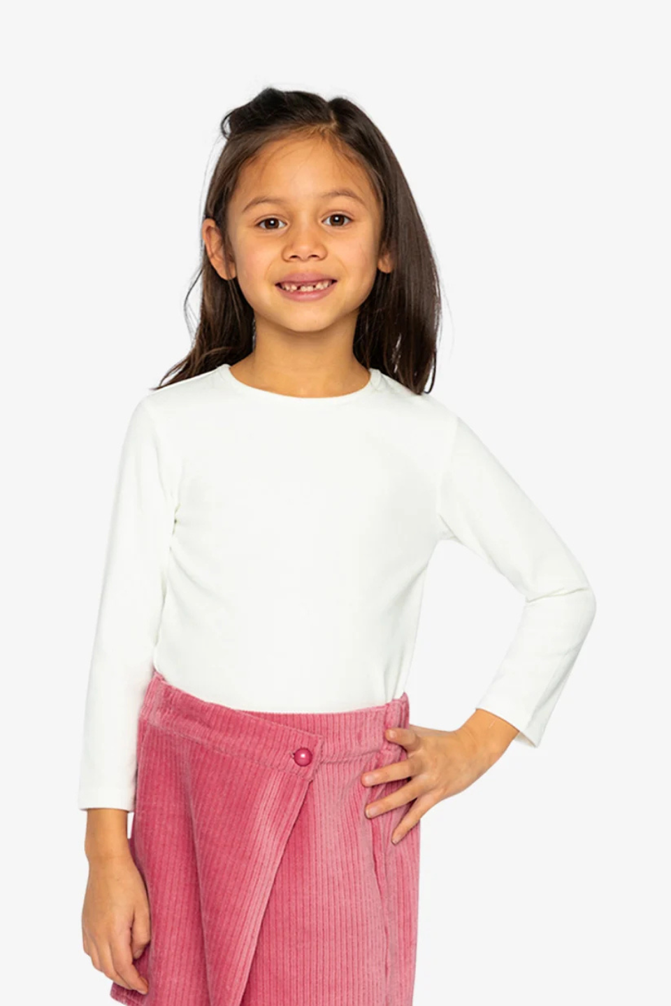 Deux Par Deux Brushed Rib Crew Neck Top