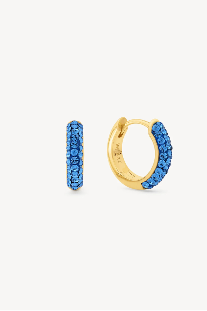 HILLBERG &amp; BERK Capri Blue Always On Sparkle Hoop Earrings HILLBERG &amp; BERK