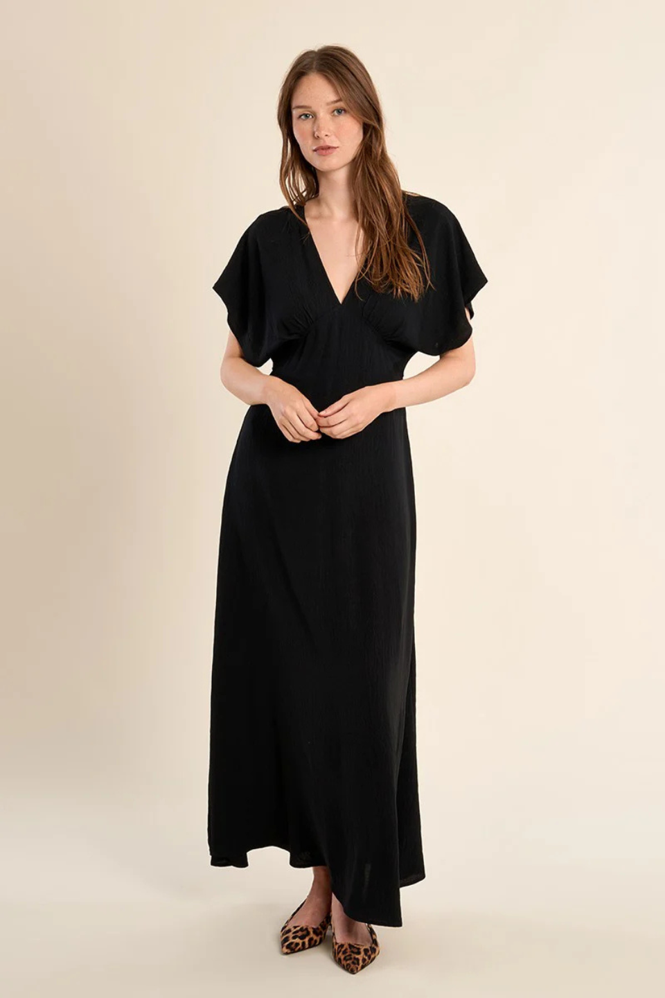 MOLLY BRACKEN Long dress, V-neck - Hot Peppers Clothing