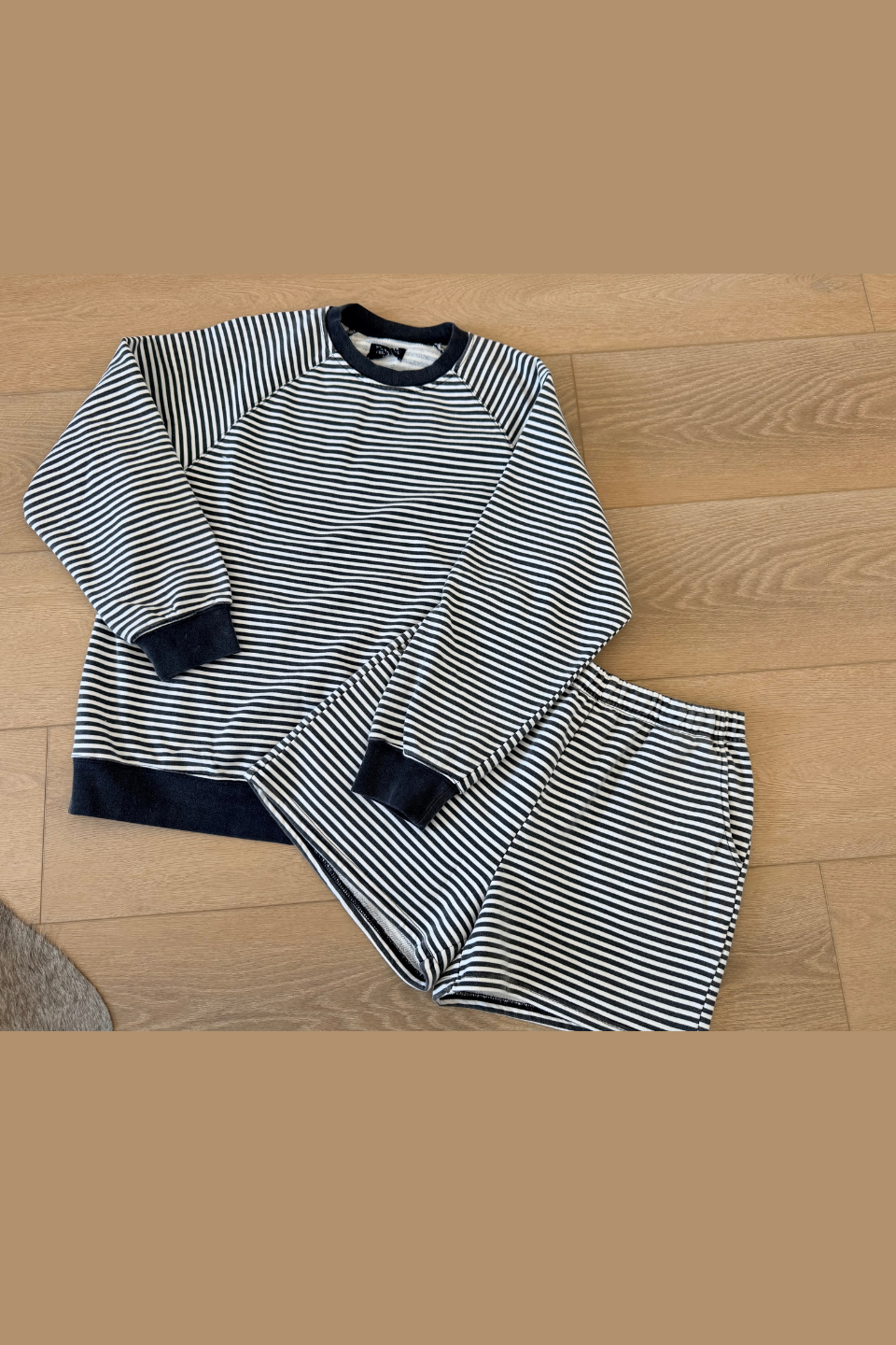 BRUNETTE the label Striped Crewneck in Black & White - Hot Peppers Clothing