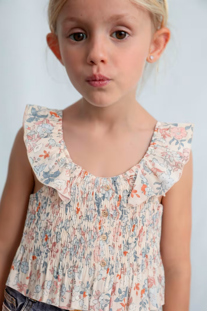 Mayoral Girl Printed Bambula Top MAYORAL