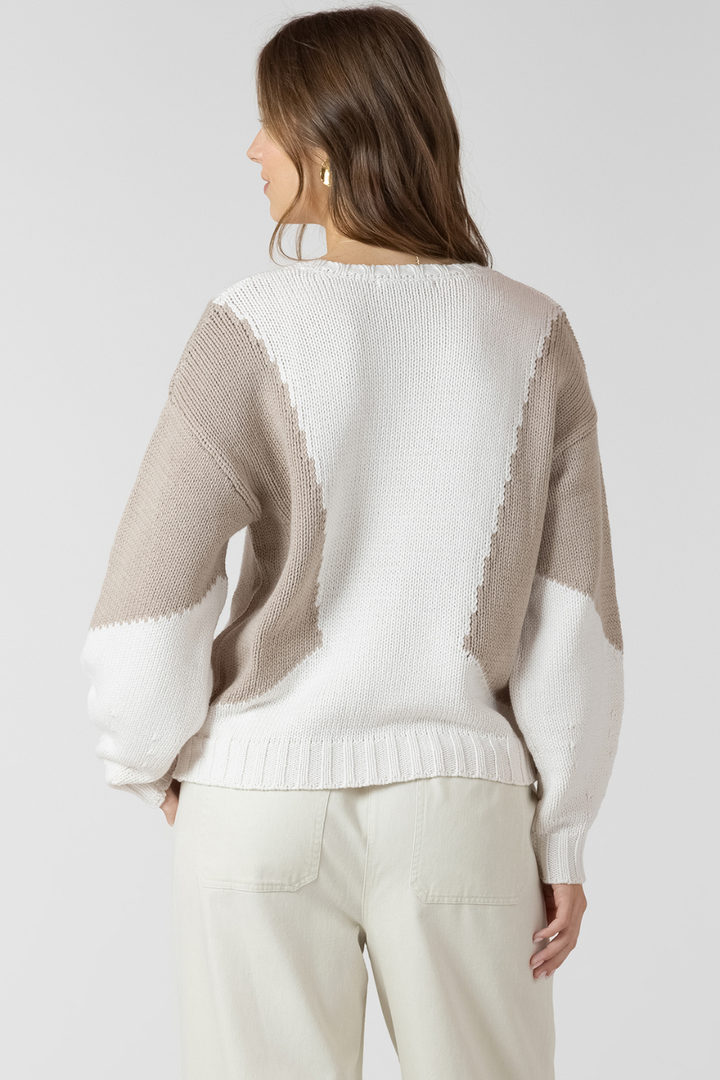 Fawnie Colorblock Crewneck Sweater