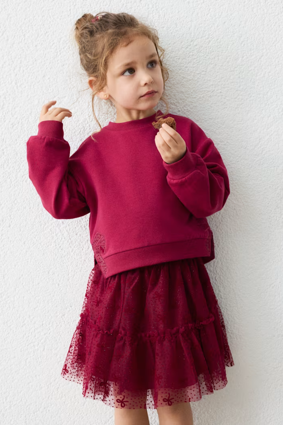 Mayoral Girl Tulle Skirt &amp; Sweatshirt Set