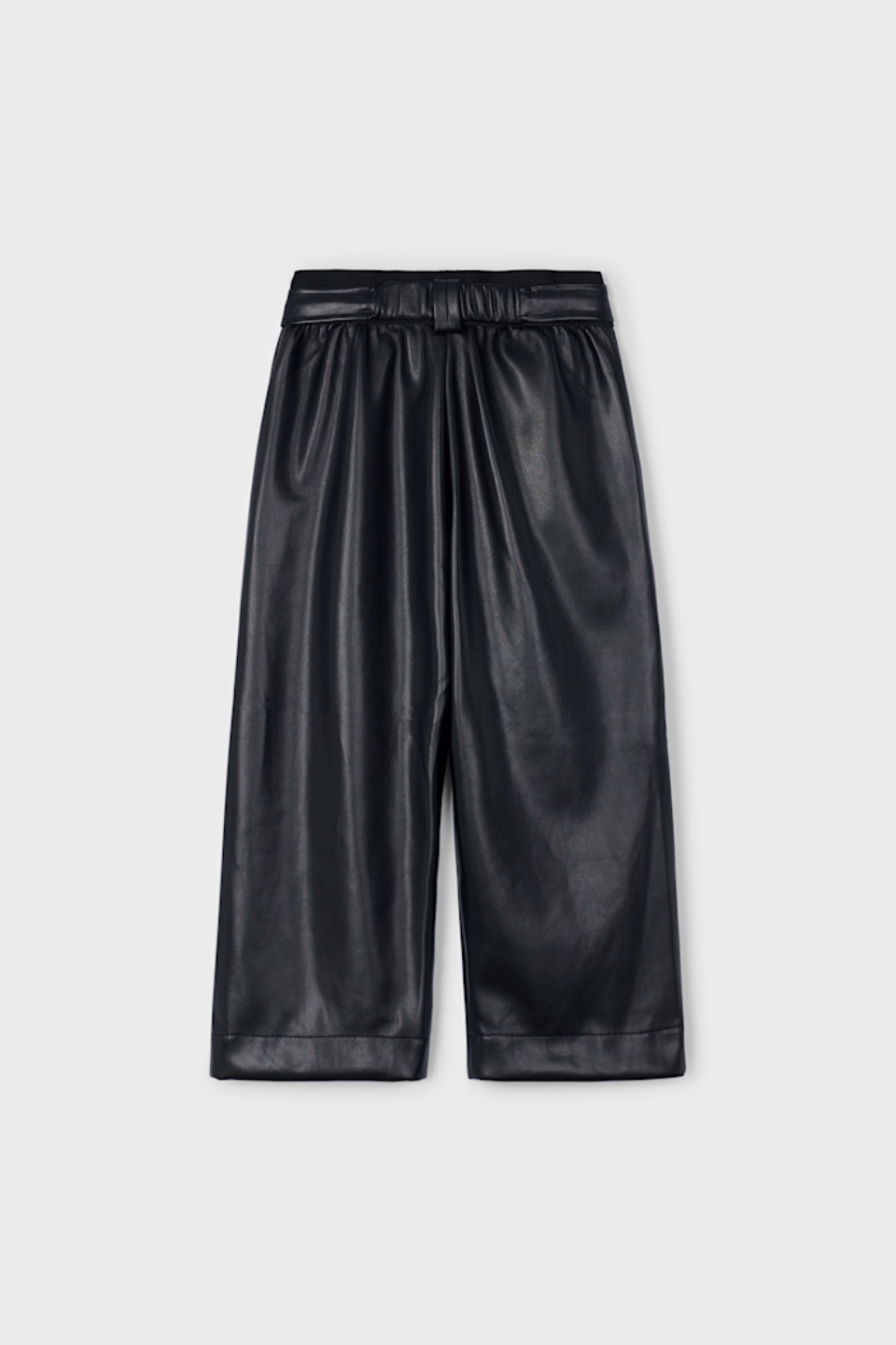Leatherette trousers with belt