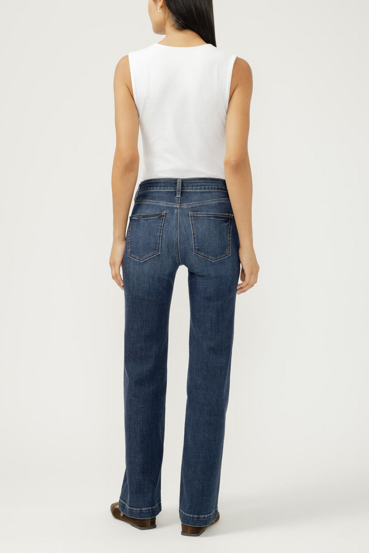 Avery High Rise Luxe Stretch Trouser Leg Jeans