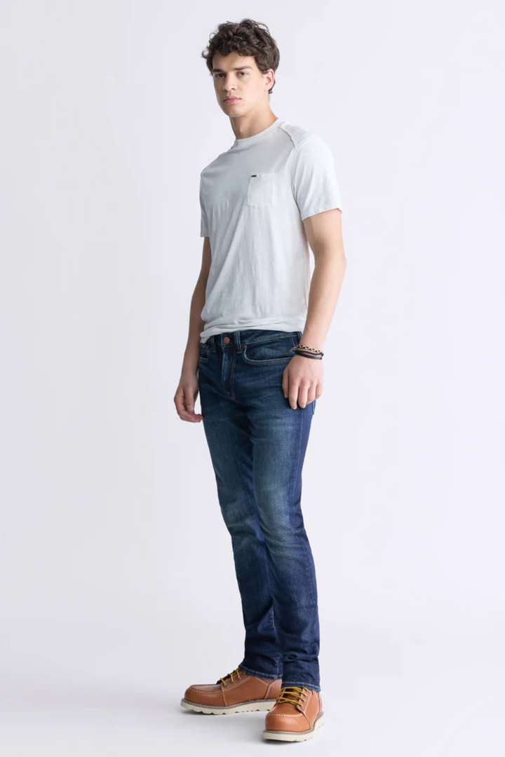 Slim Ash Jeans in Contrast Whiskered Indigo