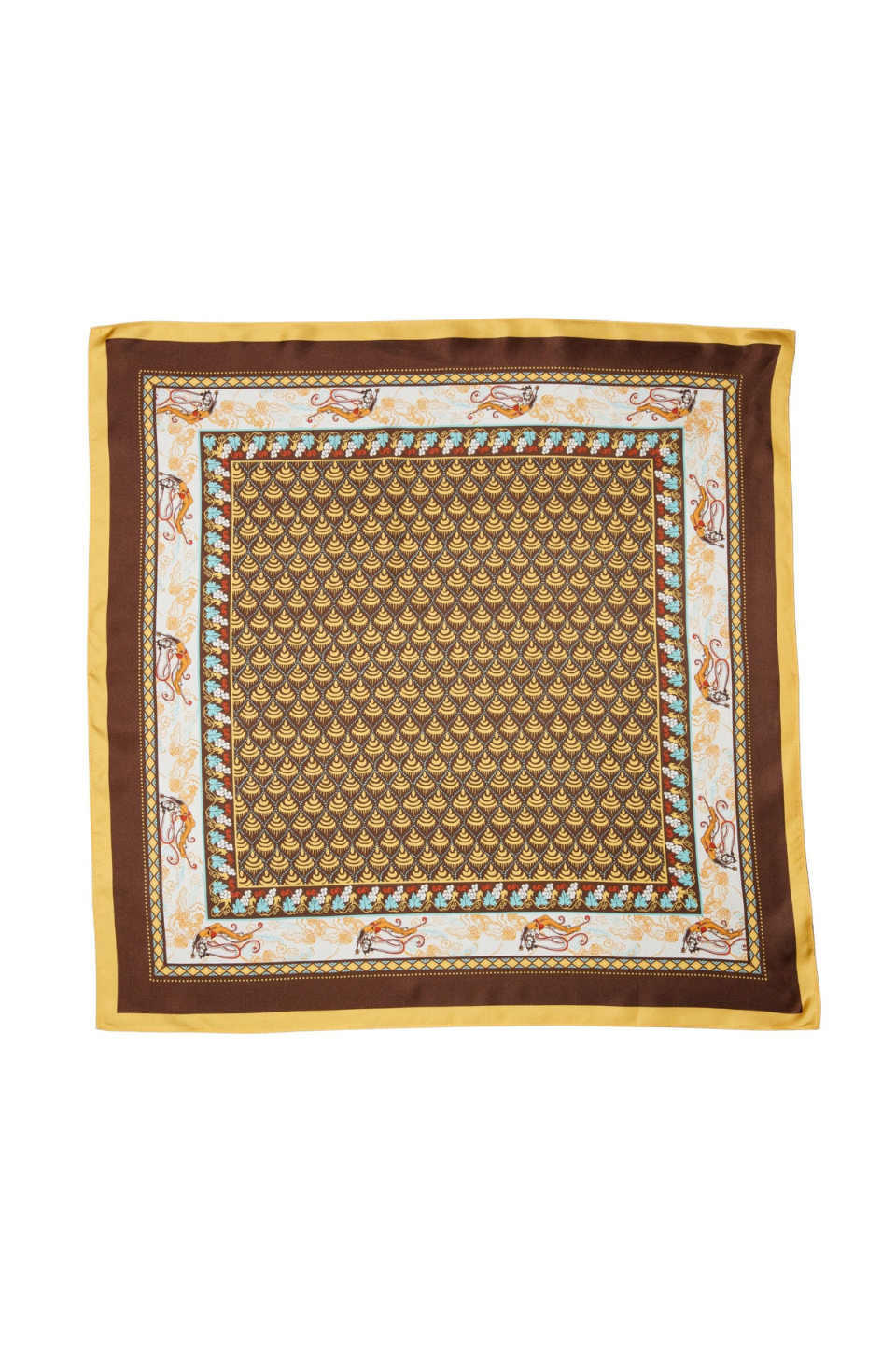 Palm Palm Celeste Silk Neck Scarf