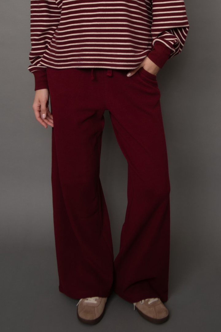 RD Style Philo Cozy Waffle Drawstring Wide Leg Pant