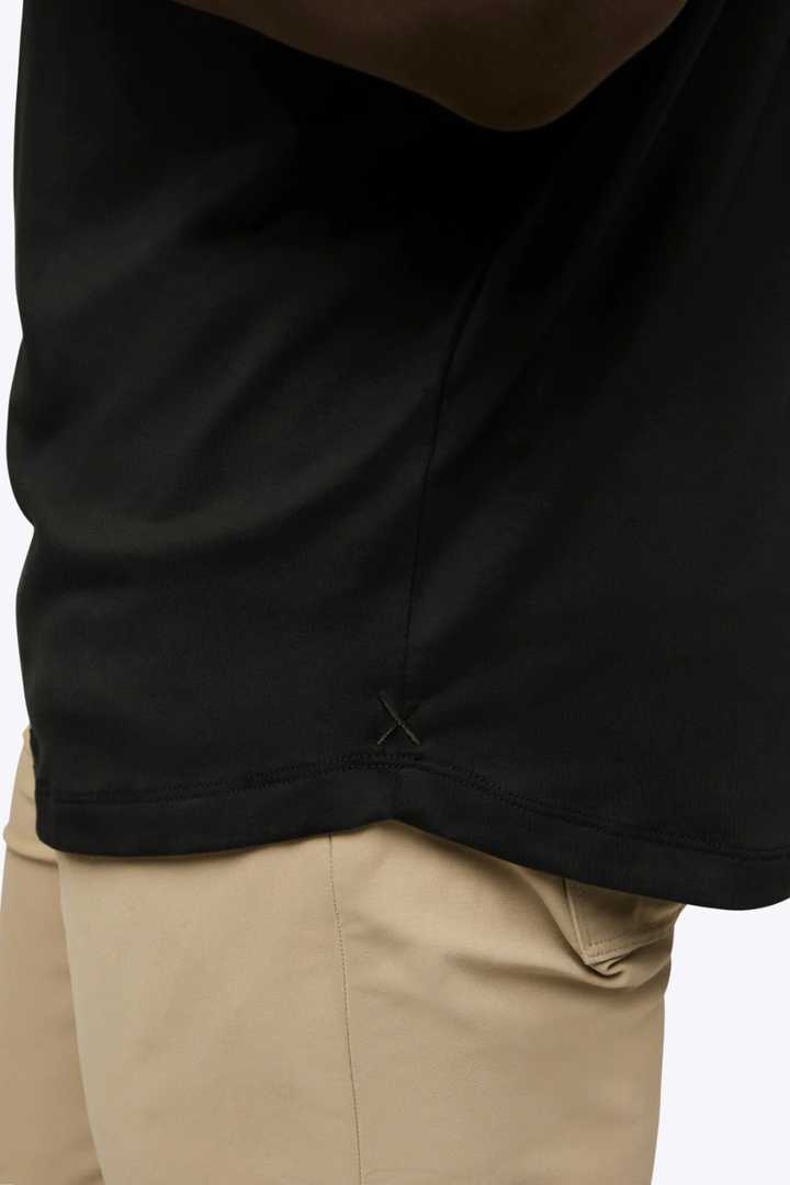 AO Long Sleeve Henley Curve-Hem