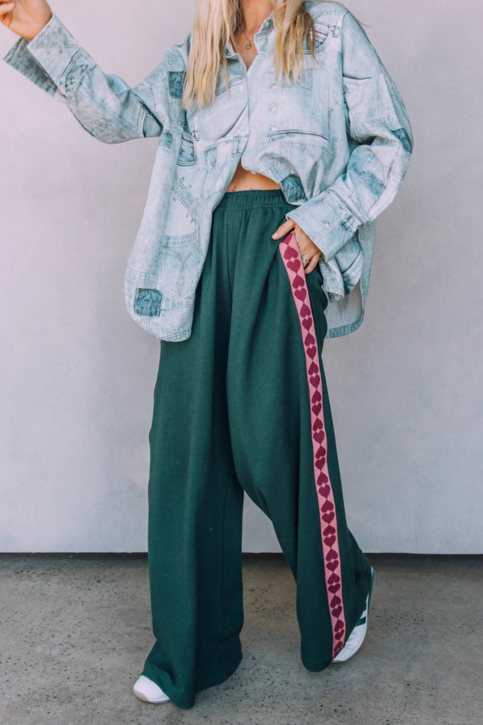 SABBI THE RAVING HEARTS PANTS - GREEN