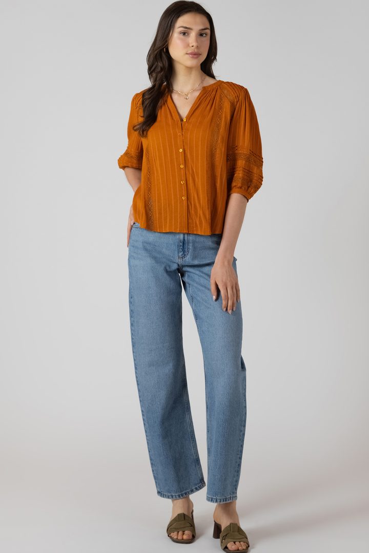 Dex Goldie Pintuck Blouse - Hot Peppers Clothing