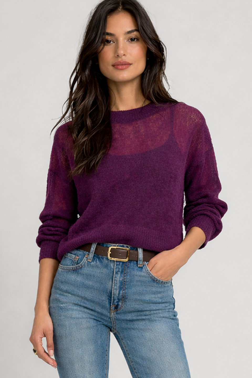 Dex Linnea Sheer Knit Sweater