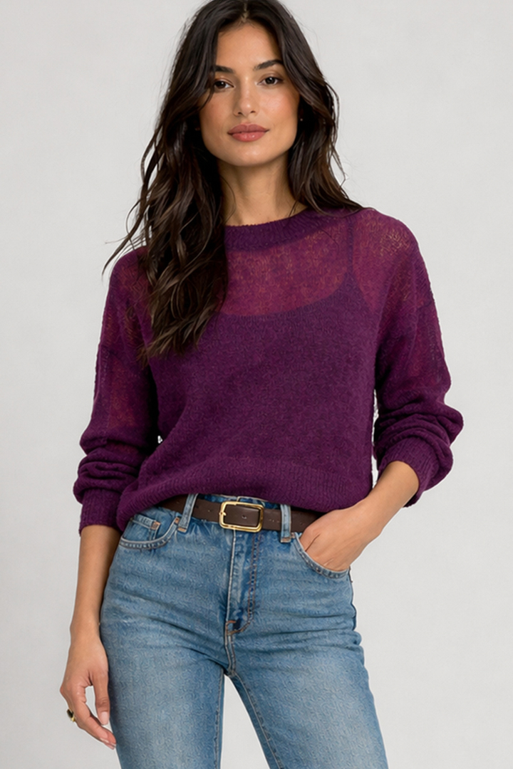 Dex Linnea Sheer Knit Sweater