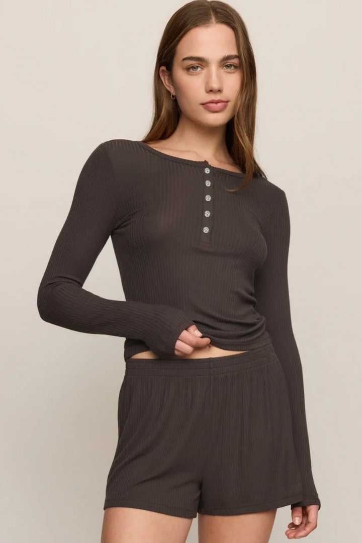 Z Supply Just Right Rib Henley Top