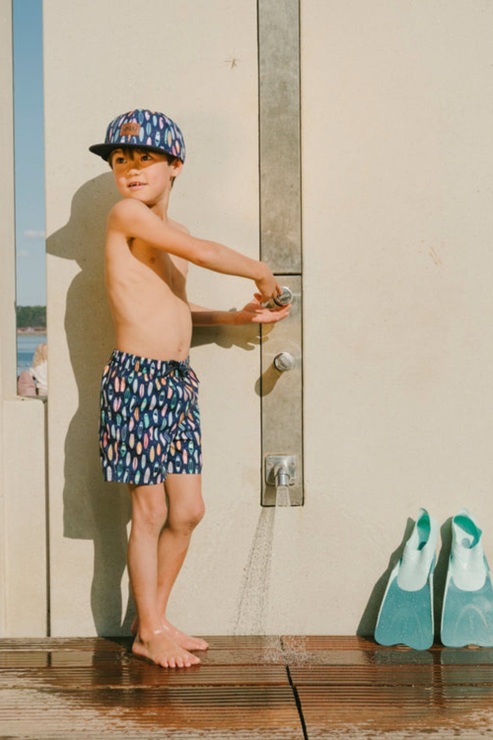 Boardshorts Blue Surfboard Print