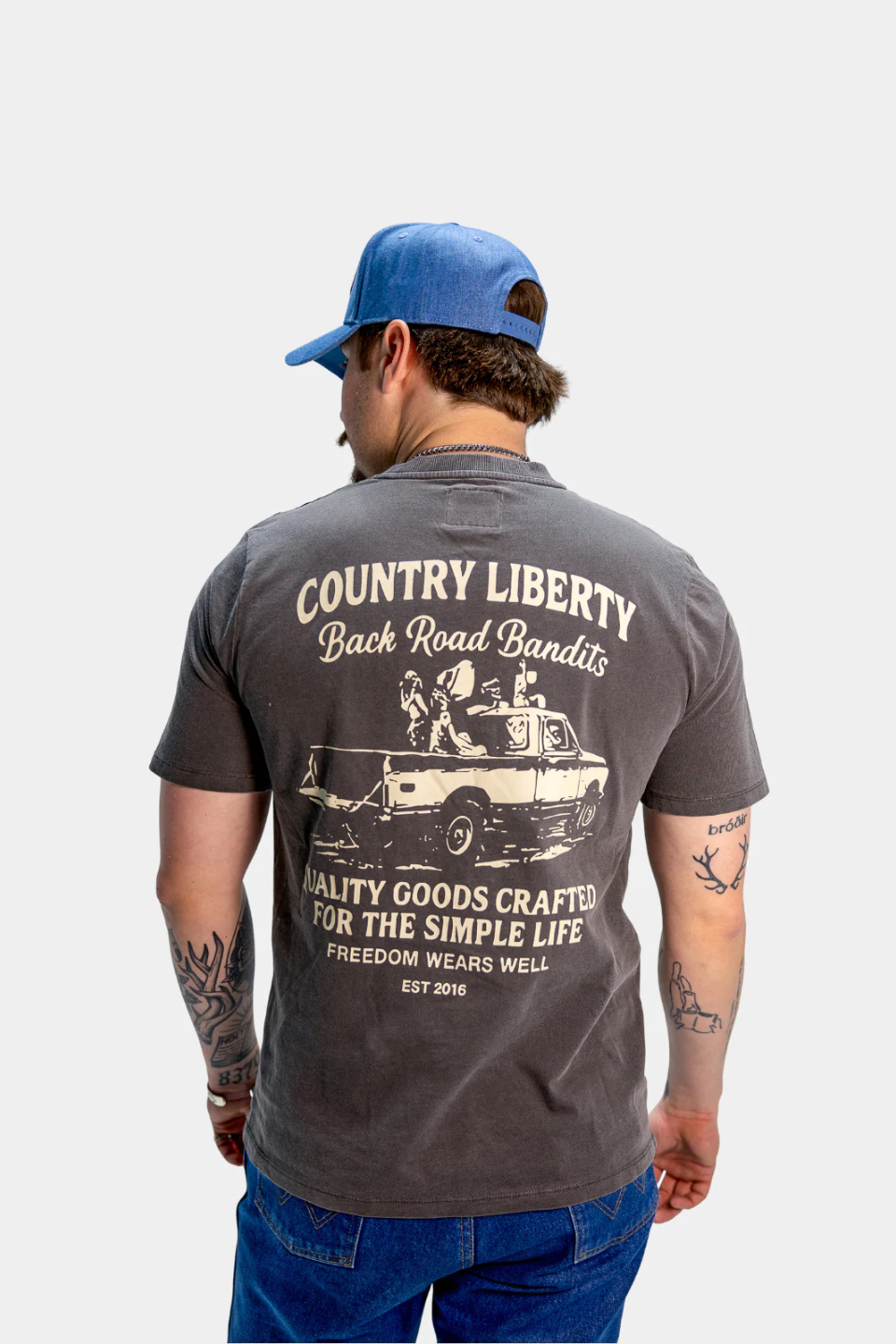 Country Liberty Vintage Grey Backroad Bandits Tee COUNTRY LIBERTY