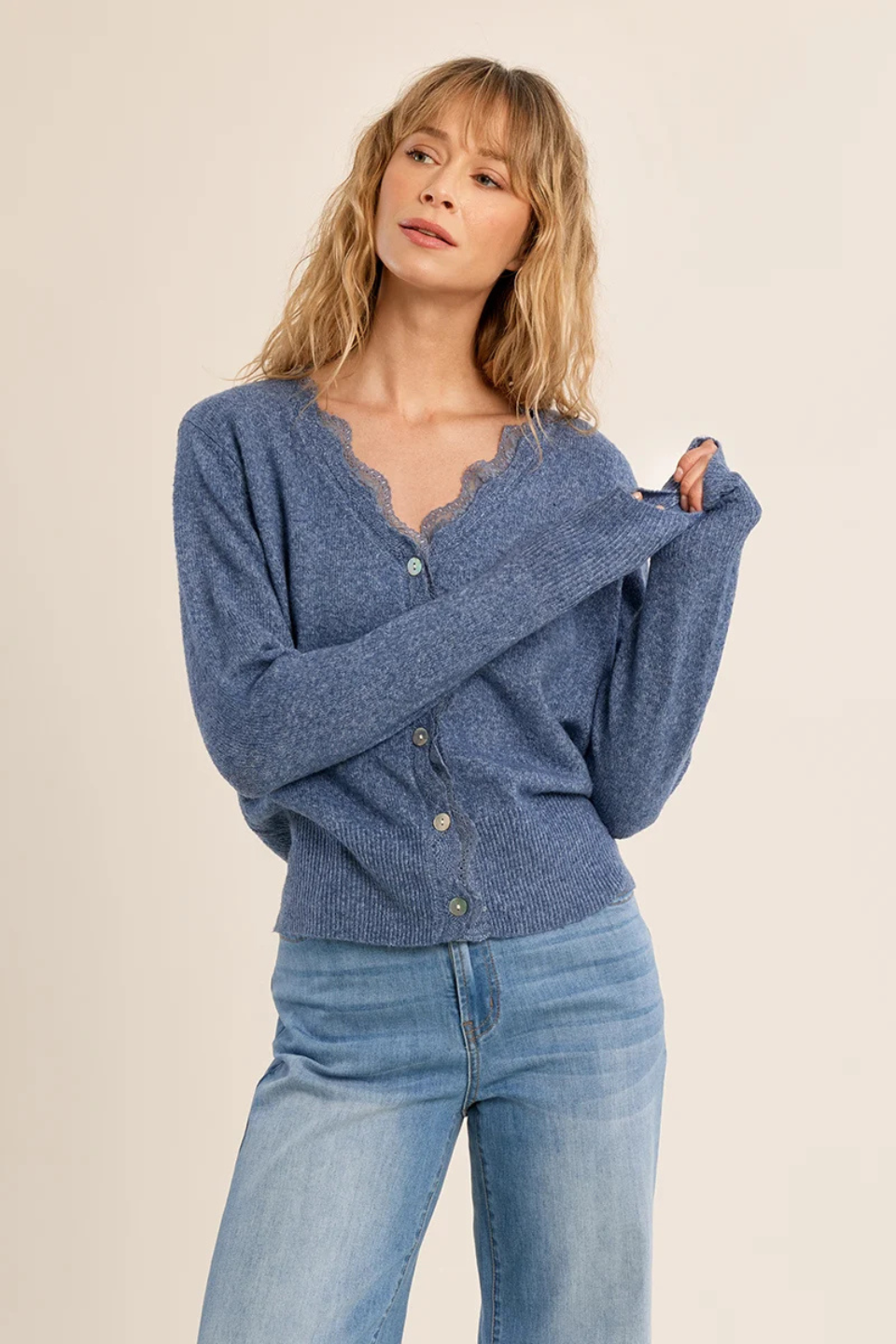 Molly Bracken Lace Scalloped Cardigan