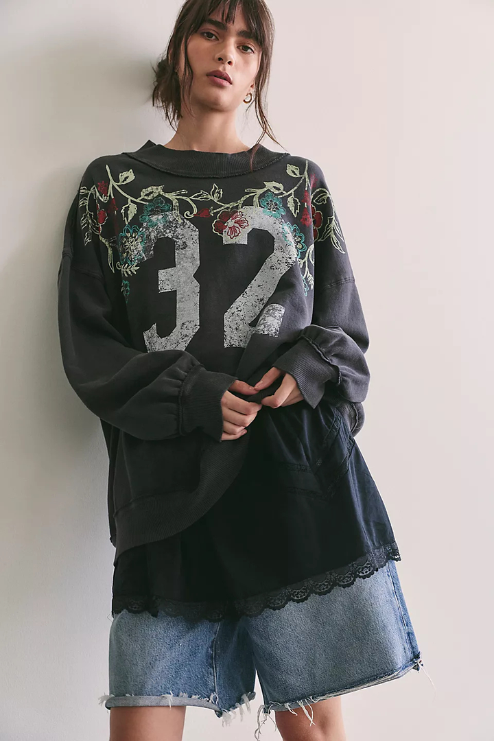 We The Free Palm Spring Turtleneck Graphic Pullover FREE PEOPLE
