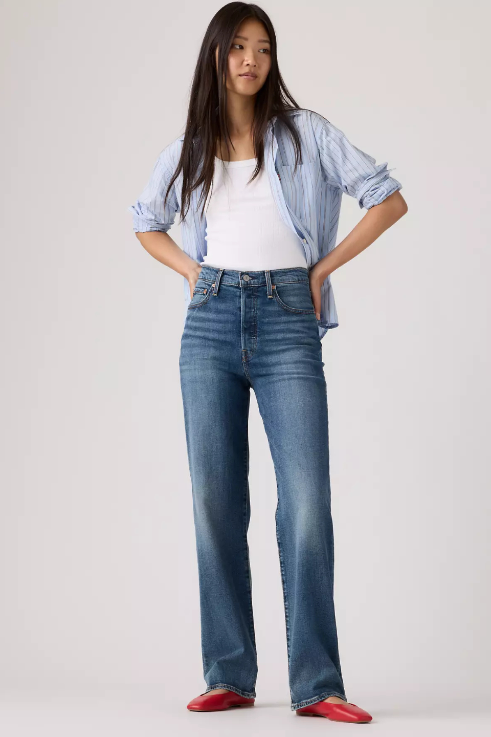 LEVIS Ribcage Full Length Candiani Denim Jeans - Hot Peppers Clothing