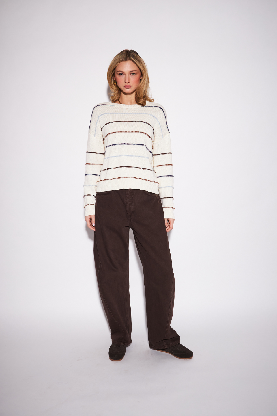John + Jenn Sherry Cotton Striped Sweater