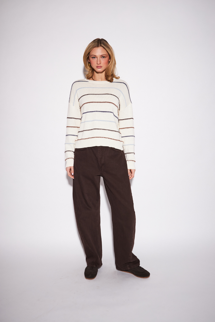 John + Jenn Sherry Cotton Striped Sweater