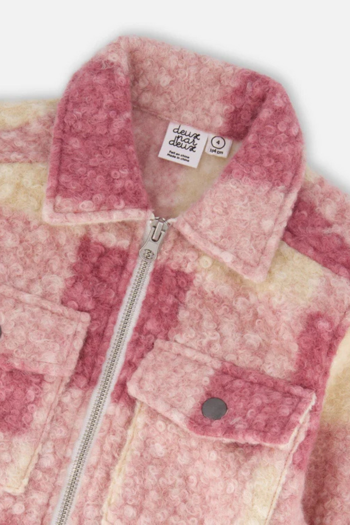 Zipped Plaid Shirt Jacket