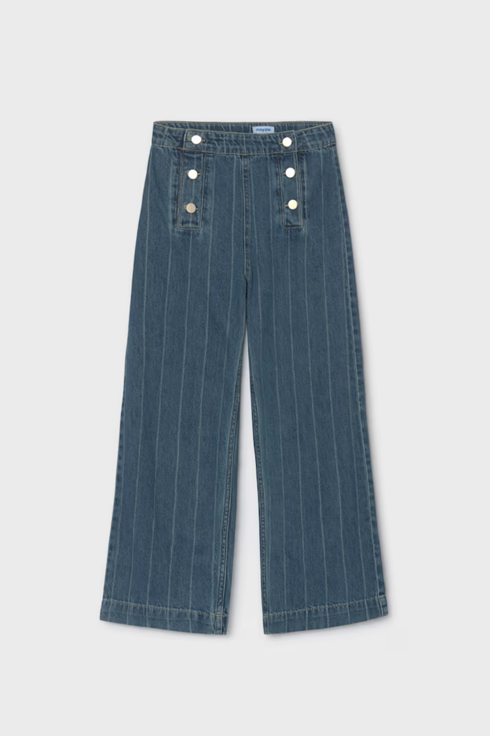 Mayoral Girl Wide Leg Striped Jeans
