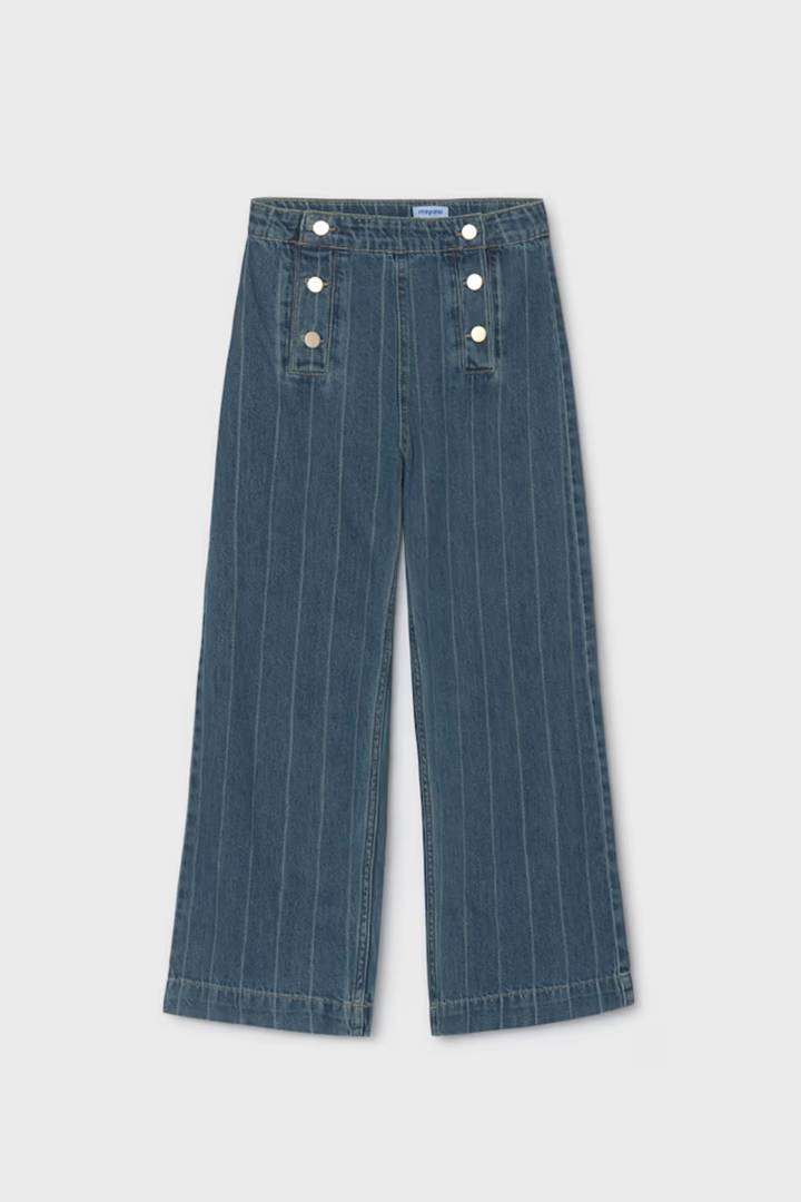 Mayoral Girl Wide Leg Striped Jeans