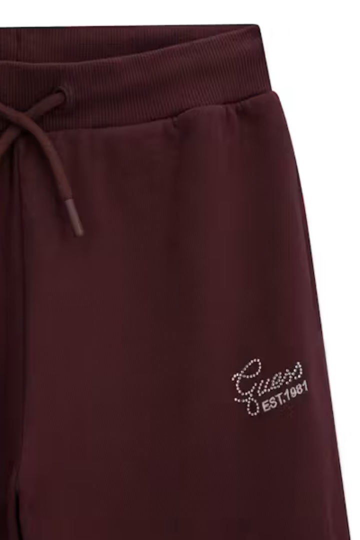 Guess Girls French Terry Palazzo Active Pants - Deep Maroon