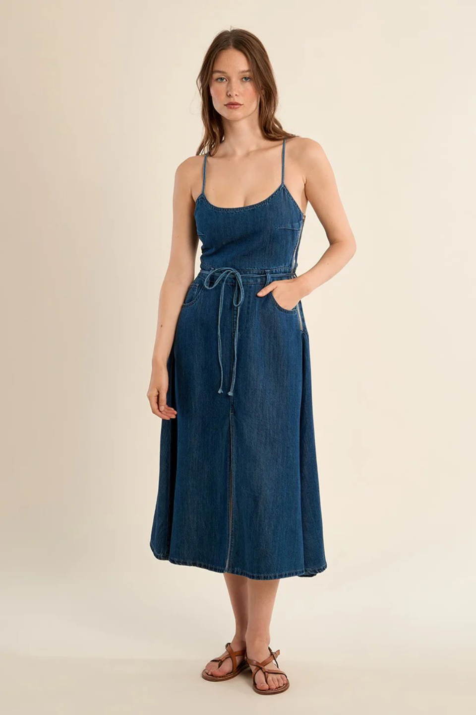 Denim Midi Dress - Hot Peppers Clothing