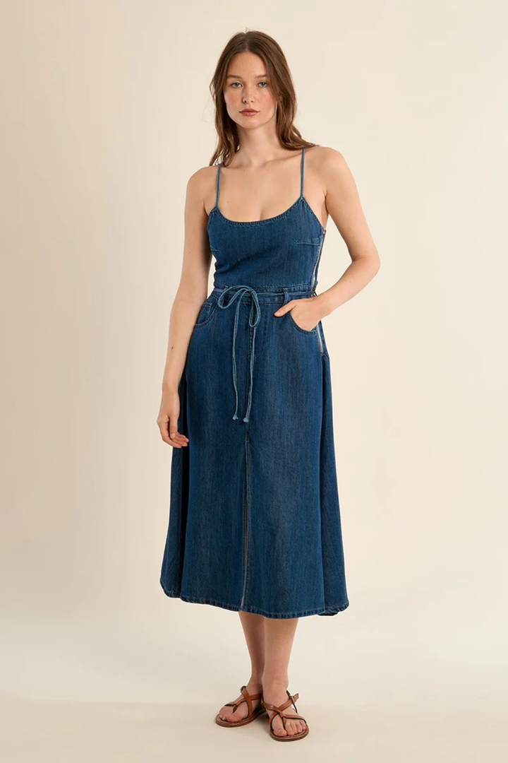 Denim Midi Dress - Hot Peppers Clothing