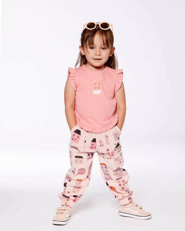 Rib Tank Top with Frills